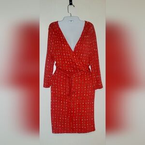 ✨️Red Multicolored Wrap Dress